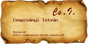 Csepcsányi István névjegykártya